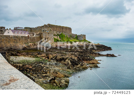 Castle Cornet on Saint Peter Port - capital of Guernsey - British Crown dependency in English Channel 72449125