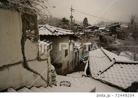 冬 雪景色 川 72449204