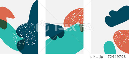 Hand drawn doodle shapes, wall art painting style, vector abstract background templates. A4 poster design or for covers, banners, flyers 72449798