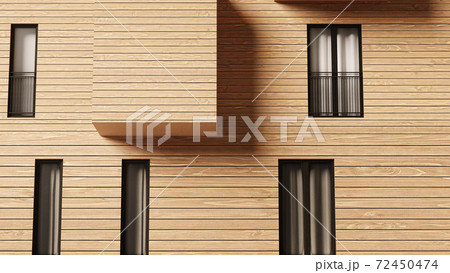 Facade Of A Modern Contemporary Wood Sided Building Facade Of A Modern Contemporary Wood Sided Building 72450474