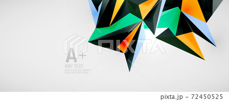 Vector triangle geometric backgrounds. Low poly 3d shape on light backdrop. Vector illustration for covers, banners, flyers and posters and other designs Vector triangle geometric backgrounds. Low poly 3d shape on light backdrop. Vector illustration for covers, banners, flyers and posters and other designs 72450525