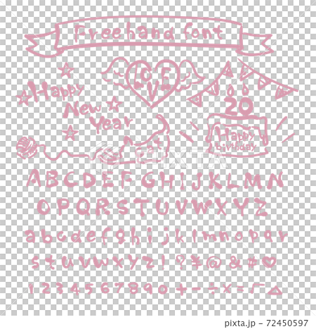 Cute handwritten poor font alphabet numbers Cute handwritten poor font alphabet numbers 72450597