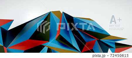 Vector triangle geometric backgrounds. Low poly 3d shape on light backdrop. Vector illustration for covers, banners, flyers and posters and other designs Vector triangle geometric backgrounds. Low poly 3d shape on light backdrop. Vector illustration for covers, banners, flyers and posters and other designs 72450615