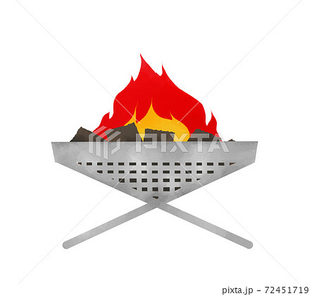 Camp gear illustration of a bonfire with a fire - Stock Illustration  [72451719] - PIXTA