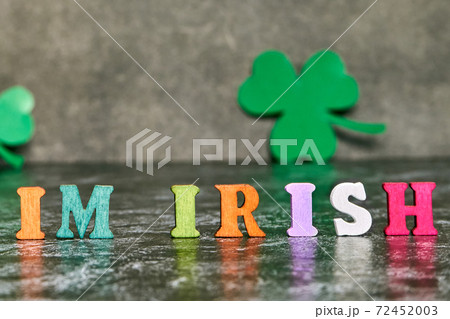 I Irish and three green cardboard clover petals. I Irish and three green cardboard clover petals. 72452003