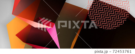 Low poly 3d geometric shapes, minimal abstract background. Vector illustrations for covers, banners, flyers and posters and other 72453761
