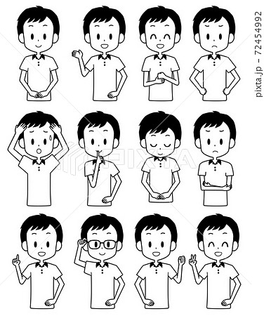 男性　表情セット 72454992