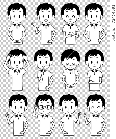 男性　表情セット 72454992