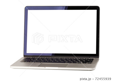 Laptop computer with blank screen isolated on white background. 72455939