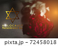 International holocaust remembrance day, star of david on rose on background 72458018