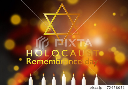 International holocaust remembrance day, star of david on dark background 72458051