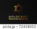 International holocaust remembrance day, star of david on dark background 72458052