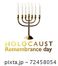 International holocaust remembrance day, Minora candlestick on white background, isolate 72458054