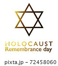 International holocaust remembrance day, star of david on white background, isolate 72458060