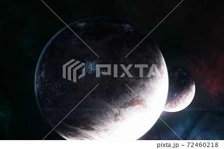 Inhabited planets in background of deep space nebulae Inhabited planets in background of deep space nebulae 72460218