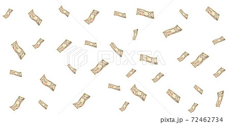 新一万円札のイメージイラスト　舞い落ちるお札 72462734