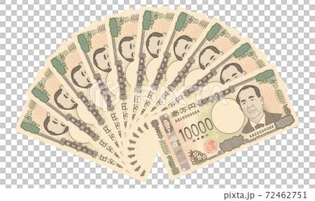 新一万円札のイメージイラスト　10万円 72462751