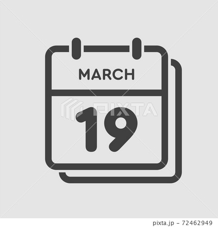 Icon day date 19 March, template calendar page Icon day date 19 March, template calendar page 72462949