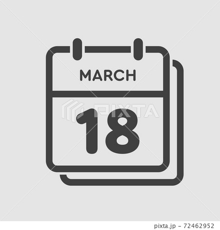 Icon day date 18 March, template calendar page 72462952