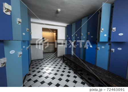 Locker room with modern new lockers Locker room with modern new lockers 72463091