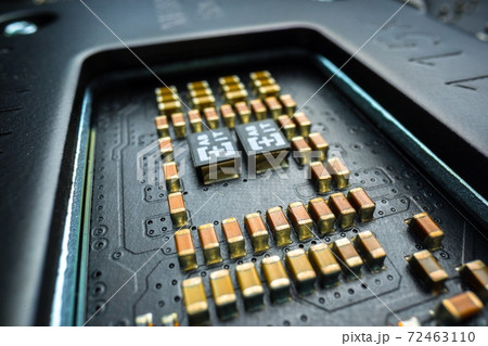 Semiconductor and pc parts closeup photo Semiconductor and pc parts closeup photo 72463110