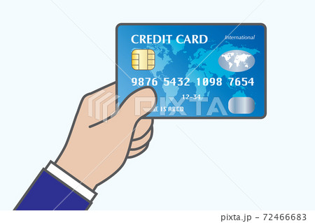 青いクレジットカード キャッシュレス決済 Blue Credit Card Cashlessのイラスト素材