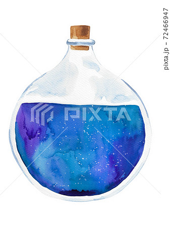 水彩画 ガラスびん ガラス瓶のイラスト素材