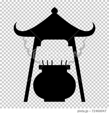 香爐的單色插圖 72468047