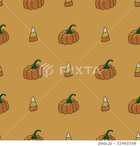 sweet halloween icons pumpkins candy corn seamless vector repeat 72468506