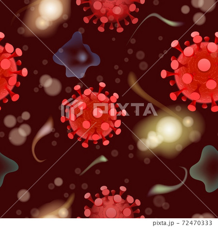 Virus and bacteria seamless pattern 72470333