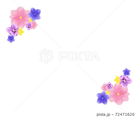 春の押し花フレームのイラスト素材 [72471620] - PIXTA