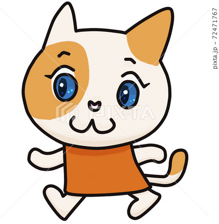 走るねこちゃんのイラスト素材