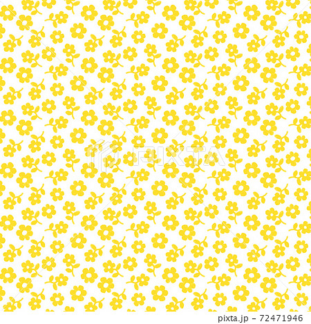 背景 レトロな小花柄 黄色のイラスト素材