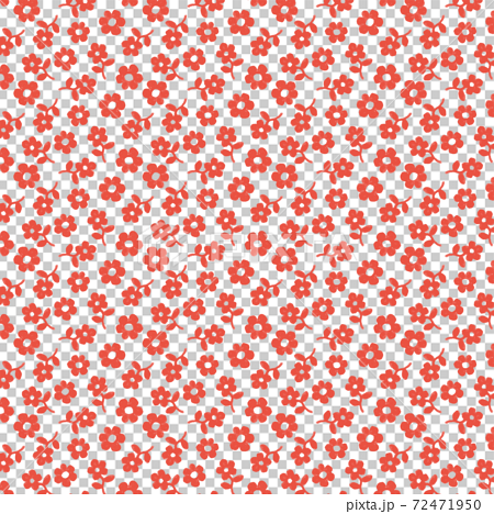 背景 レトロな小花柄 赤のイラスト素材