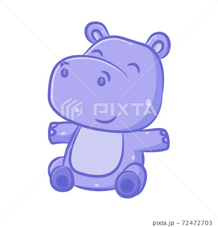 The blue hippopotamus with the small ears is sitting in the floor with the happy face The blue hippopotamus with the small ears is sitting in the floor with the happy face 72472703