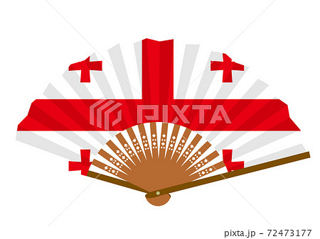 ジョージアの国旗柄の扇子