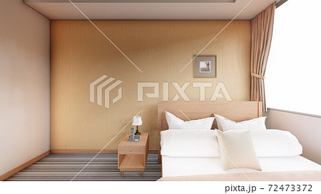 ホテル シングルルーム 内観パース66のイラスト素材