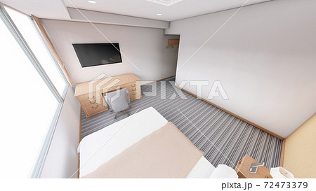 ホテル シングルルーム 内観パース70 ホテル シングルルーム 内観パース70 72473379