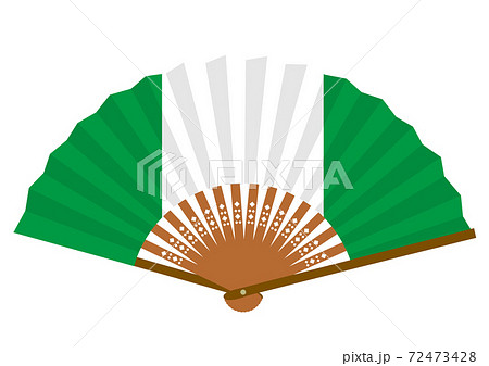 ナイジェリアの国旗柄の扇子のイラスト素材