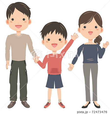 三人家族　男の子 72473476