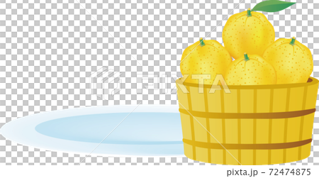 冬 ゆず ゆず湯 果物 シンプル イラスト素材のイラスト素材