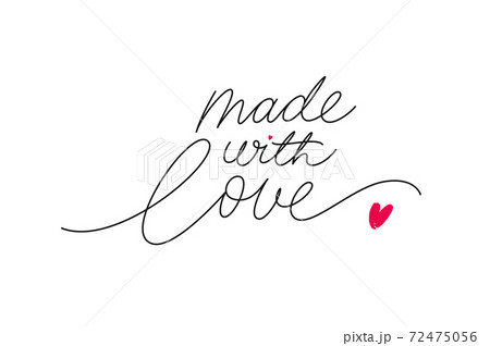 Made with love lettering with heart symbol.  72475056