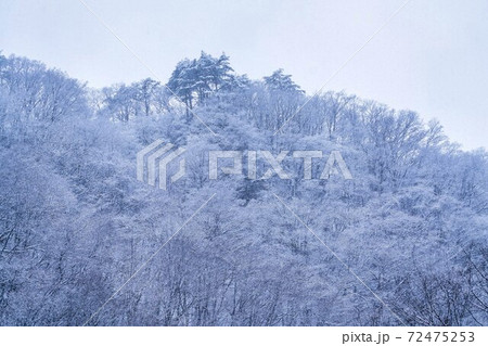 雪が積もり始めた山並み 宮城県仙台市 雪が積もり始めた山並み 宮城県仙台市 72475253