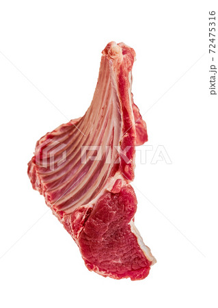 Fresh raw rack of lamb isolated on white Fresh raw rack of lamb isolated on white 72475316