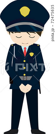 礼をするかわいい警備員のイラスト 礼をするかわいい警備員のイラスト 72475635