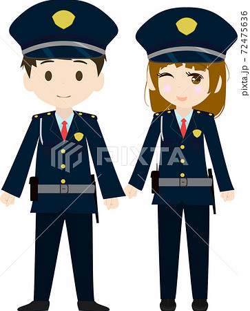 かわいい男女の警備員のイラスト 72475636