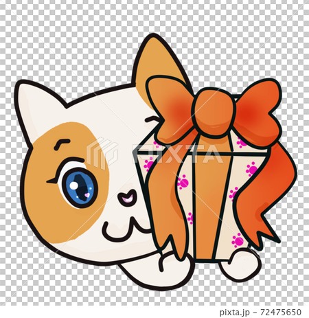 Cat giving a present Cat giving a present 72475650