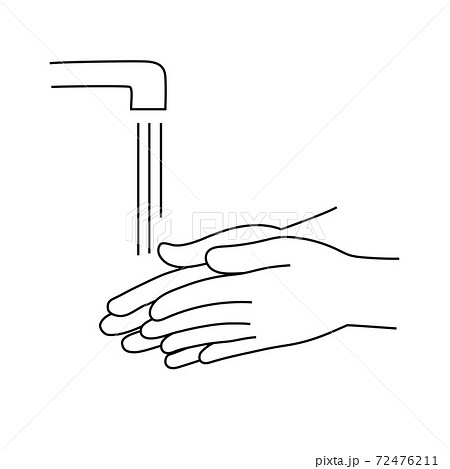 水道で手を洗うイラスト 手洗い 衛生 感染症予防 のイラスト素材