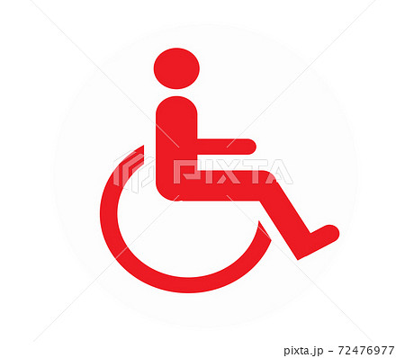 車いすマーク 標識 赤色のイラスト素材 車いすマーク 標識 赤色のイラスト素材