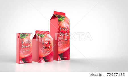 tomato juice 3 size Japanese left 3d rendering 72477136